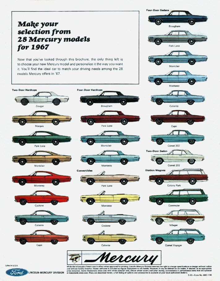 1967 Mercury Brochure Page 25